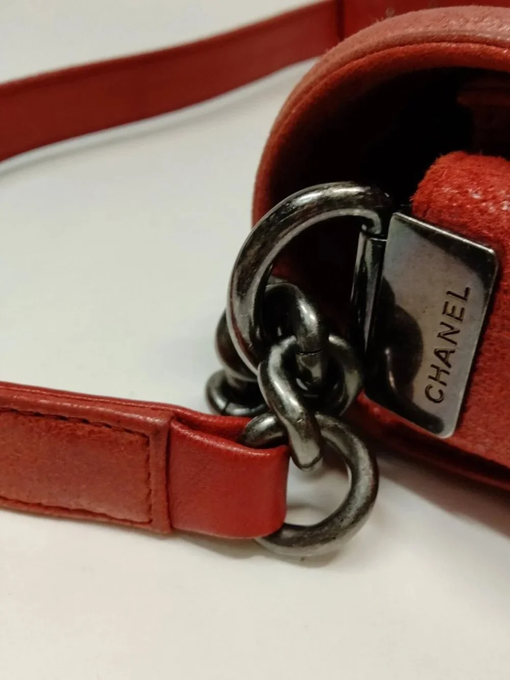 Authentic Chanel Boy Bag Coral Quilted Leather Shoulder Luxury Designer Bag - Picture 9 of 15